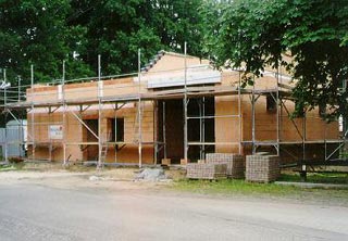 Bau des Feuerwehrgerätehauses in Schwarzbach