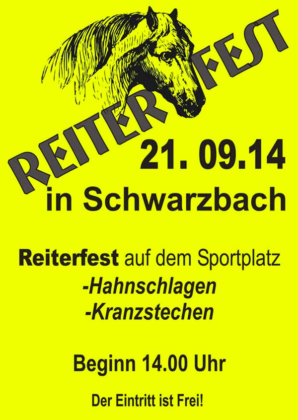 Reiterfest Sportplatz Schwarzbach 2014